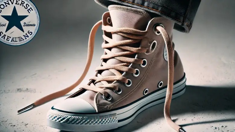 A pair of Converse sneakers with laces neatly hidden under the tongue for a sleek look